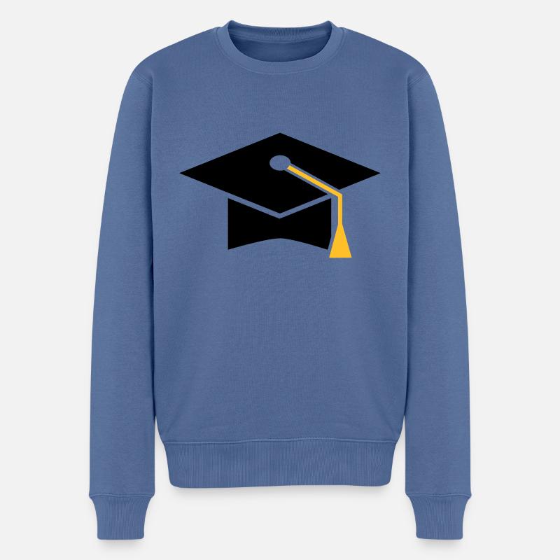 Doktorhut - Männer Premium Bio Pullover - Taubenblau