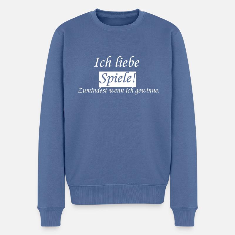 Spiele spielen - Männer Premium Bio Pullover - Taubenblau