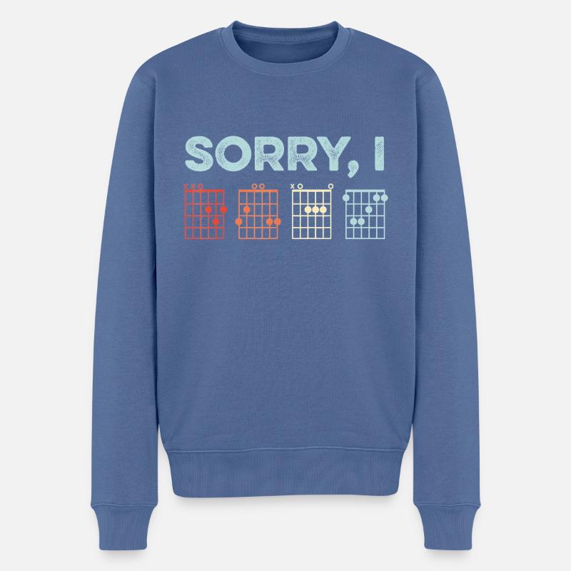 Sorry I DGAF Hidden Message Guitar Chords Music - Männer Premium Bio Pullover - Taubenblau