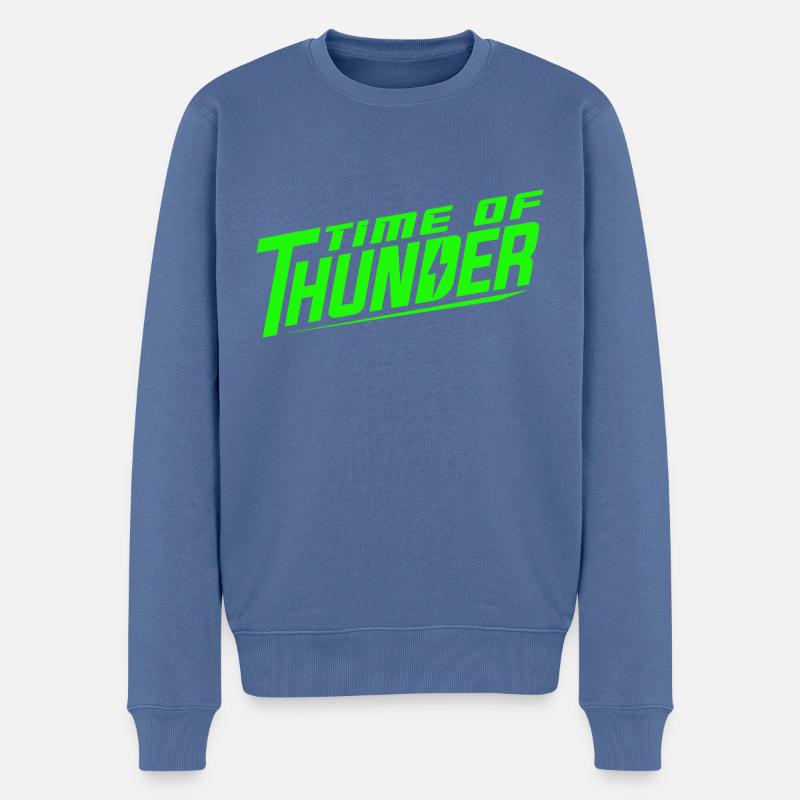 ÉNERGIE VERTE - Pull Premium bio Homme - bleu pigeon