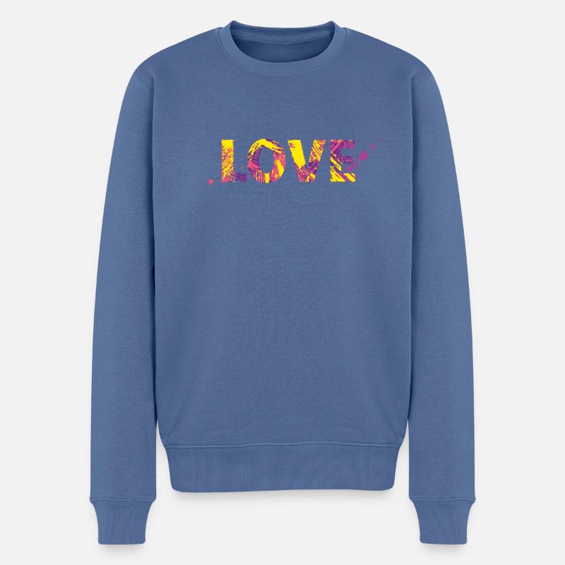 love - Männer Premium Bio Pullover - Taubenblau