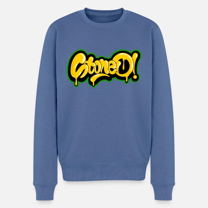 Stoned - Männer Premium Bio Pullover - Taubenblau