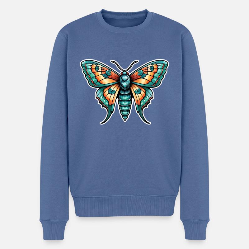 Motte Neo Traditional - Männer Premium Bio Pullover - Taubenblau