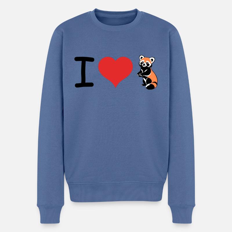 J’adore Red Panda - Pet Design - Pull Premium bio Homme - bleu pigeon
