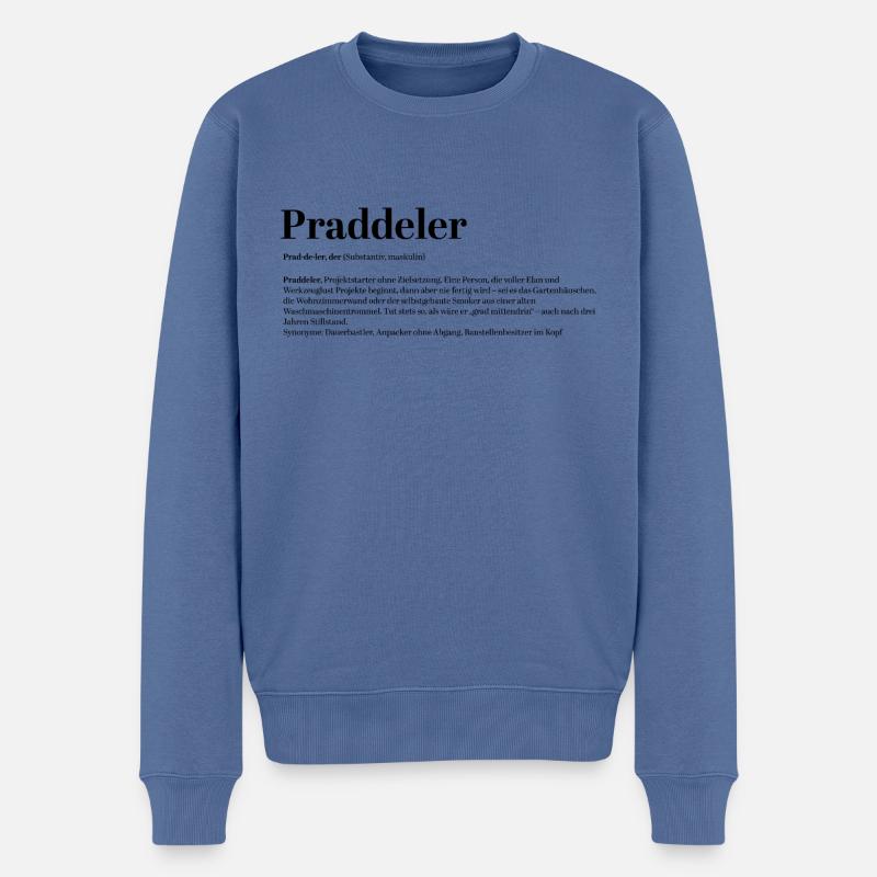 Praddeler DIY DIY Définition - Pull Premium bio Homme - bleu pigeon