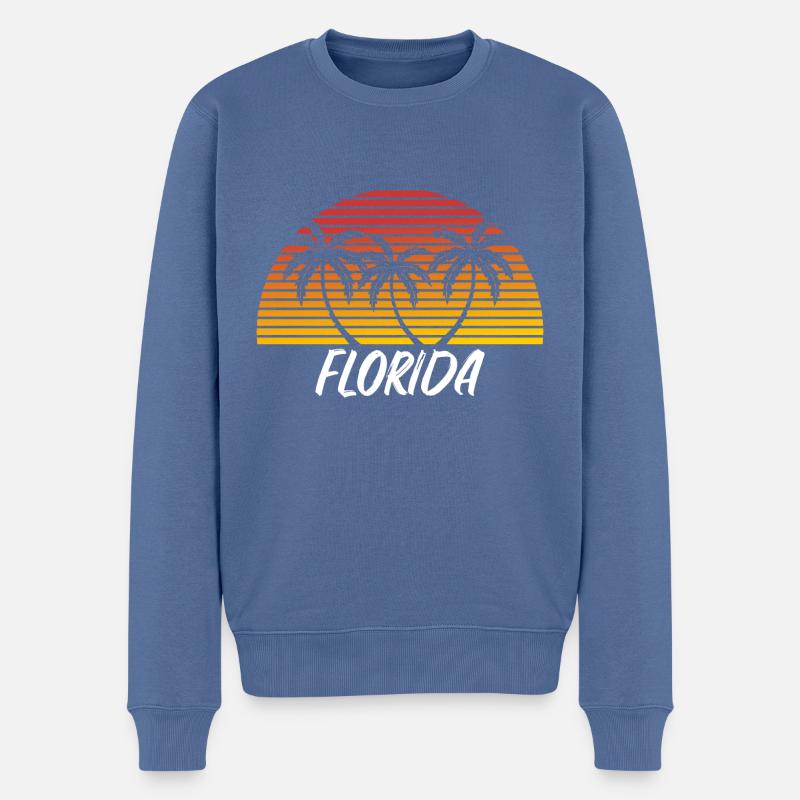 Floride - Pull Premium bio Homme - bleu pigeon