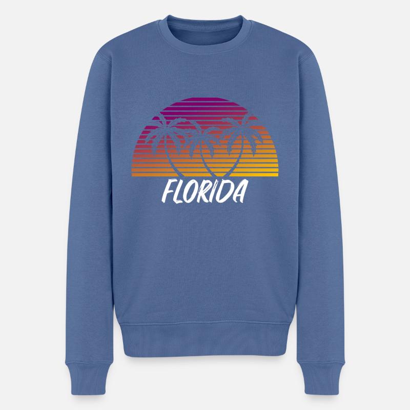 Florida - Männer Premium Bio Pullover - Taubenblau