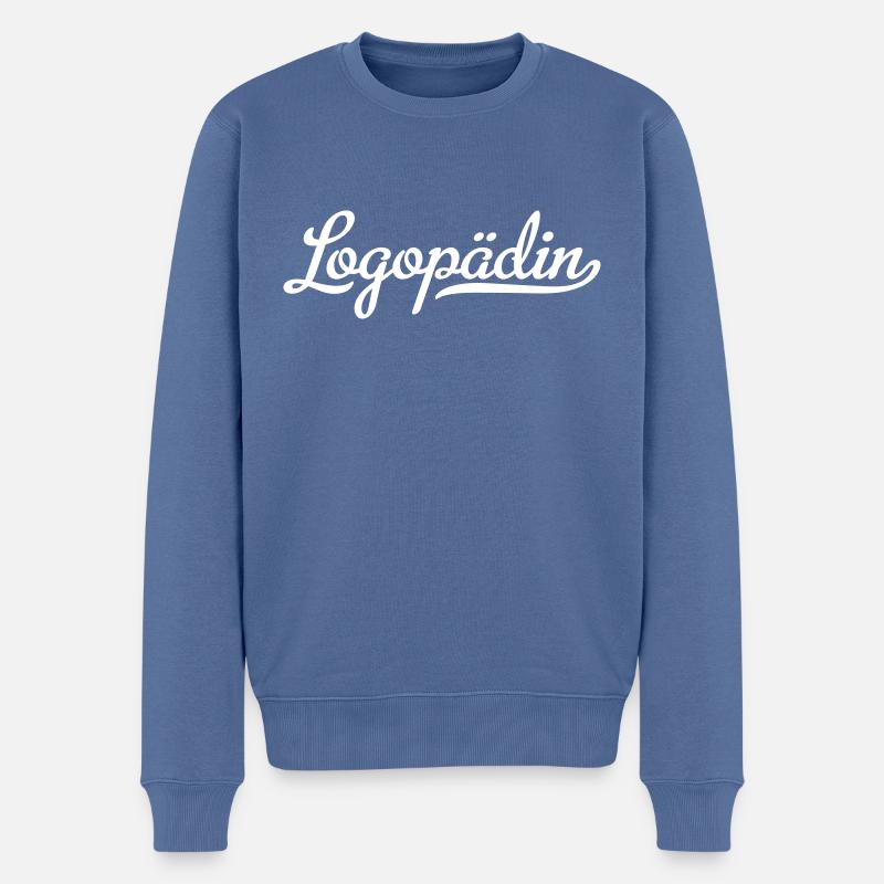 logopädin - Männer Premium Bio Pullover - Taubenblau