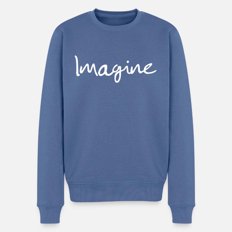Imagine | Chemise John Song | Pull à bande - Pull Premium bio Homme - bleu pigeon