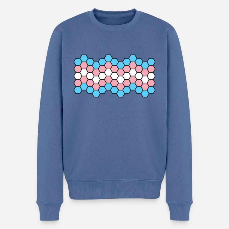 trans Hexagons - Männer Premium Bio Pullover - Taubenblau