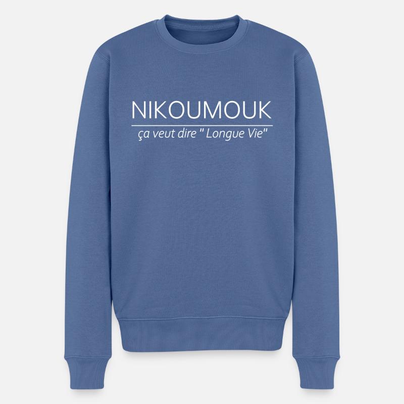 Nikoumouk - Pull Premium bio Homme - bleu pigeon