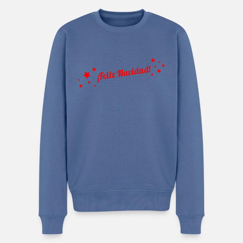 Feliz Navidad - Männer Premium Bio Pullover - Taubenblau