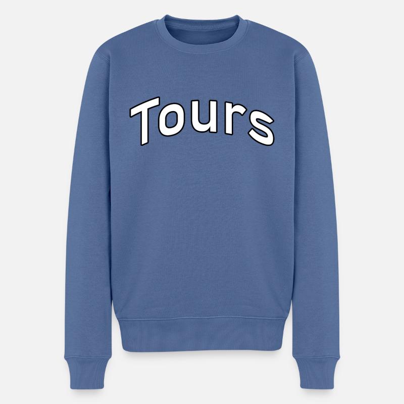 Tours - Männer Premium Bio Pullover - Taubenblau