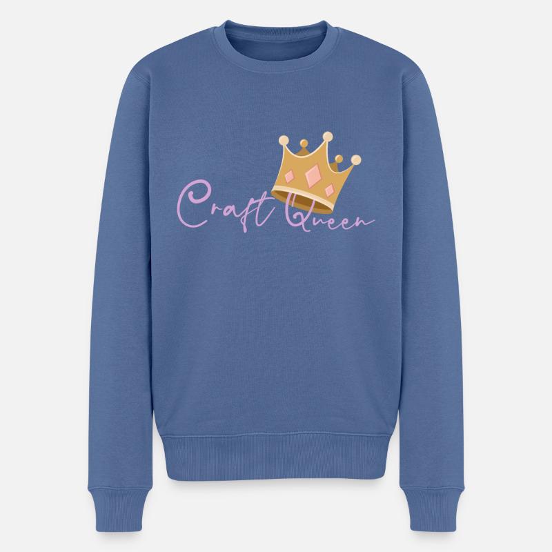 Königin - Männer Premium Bio Pullover - Taubenblau