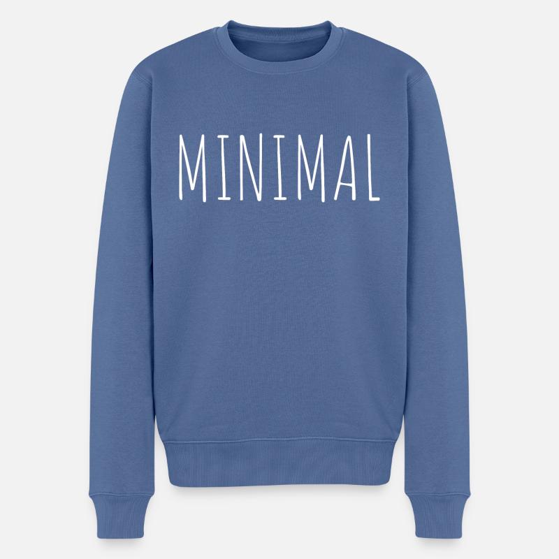 minimal - Pull Premium bio Homme - bleu pigeon