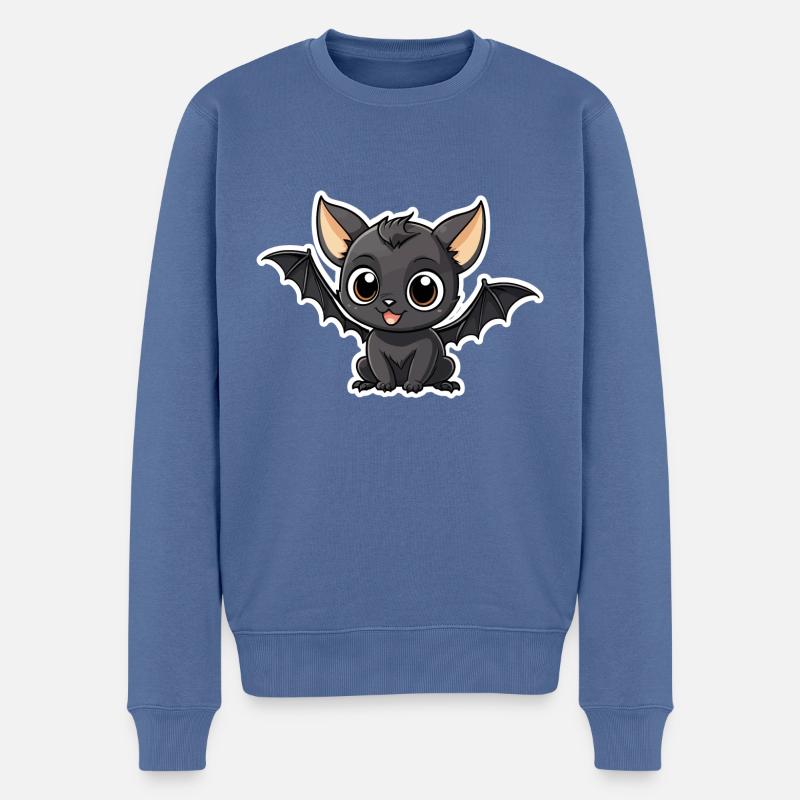 Illustration mignonne de chauve-souris - Pull Premium bio Homme - bleu pigeon