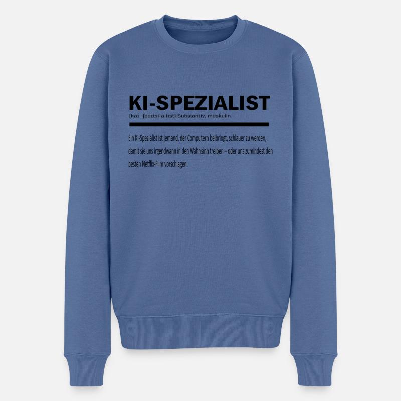 KI Spezialist Definition - Männer Premium Bio Pullover - Taubenblau