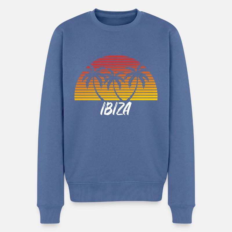Ibiza - Männer Premium Bio Pullover - Taubenblau