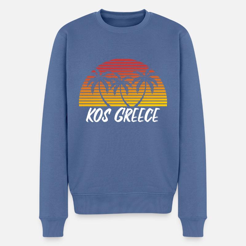 Kos Grèce - Pull Premium bio Homme - bleu pigeon