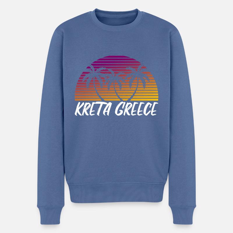 Crète Grèce - Pull Premium bio Homme - bleu pigeon