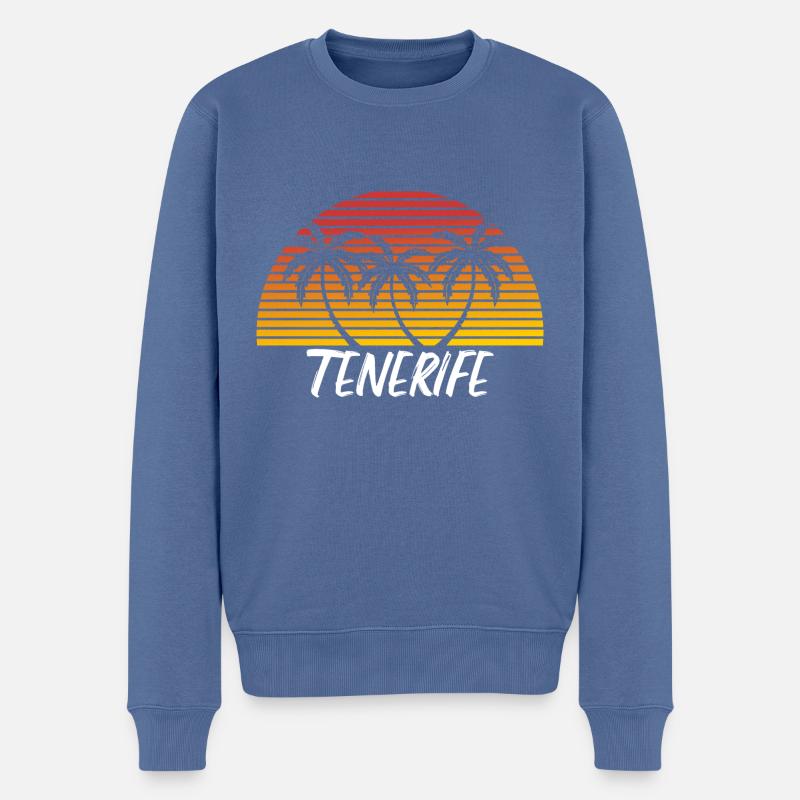 Teneriffa - Männer Premium Bio Pullover - Taubenblau