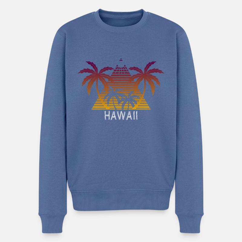 Hawaii - Männer Premium Bio Pullover - Taubenblau