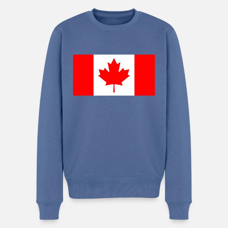 Canada flag - Männer Premium Bio Pullover - Taubenblau