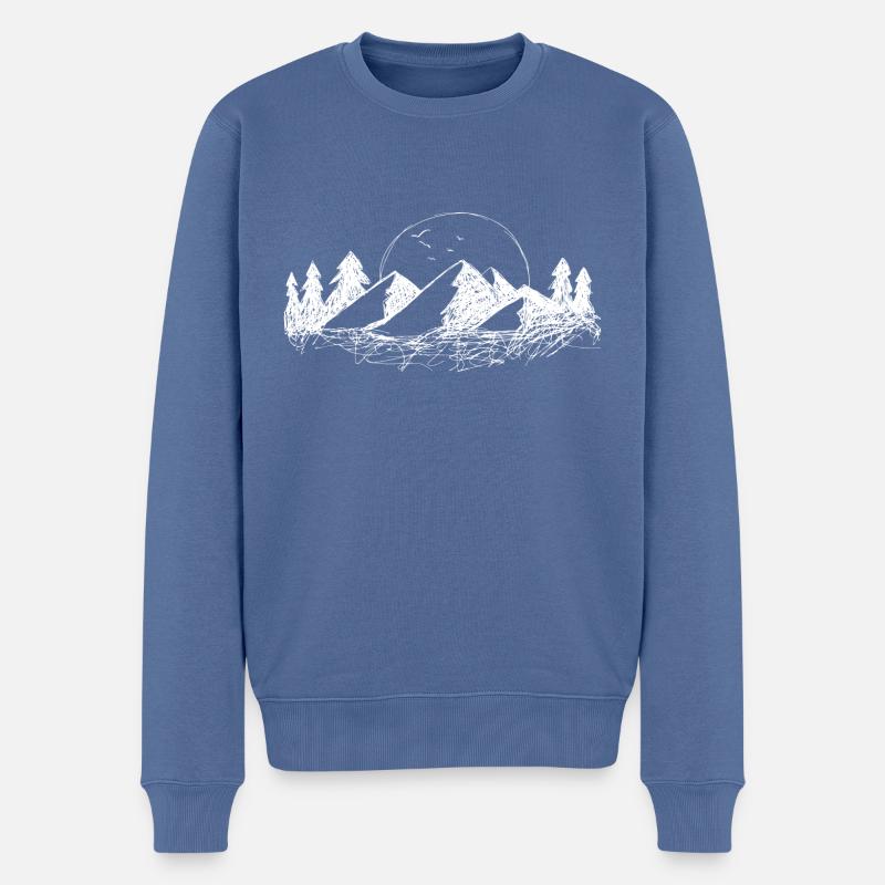 Landscape - Männer Premium Bio Pullover - Taubenblau