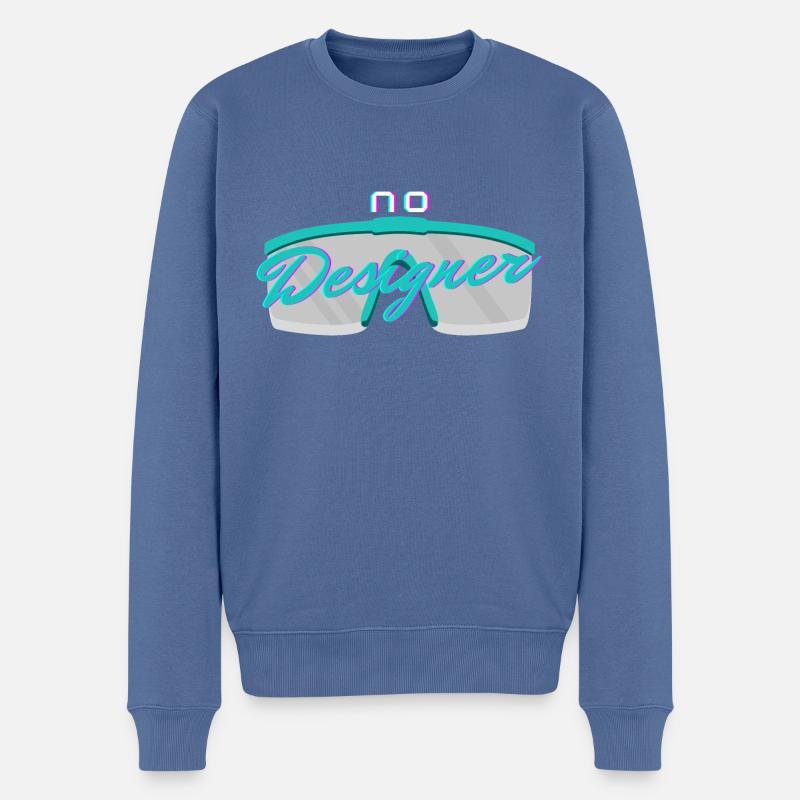 No Designer - Männer Premium Bio Pullover - Taubenblau