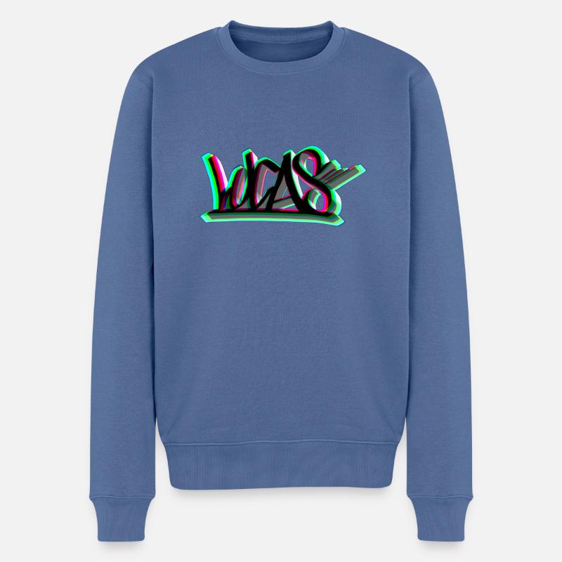 LUCAS - Pull Premium bio Homme - bleu pigeon