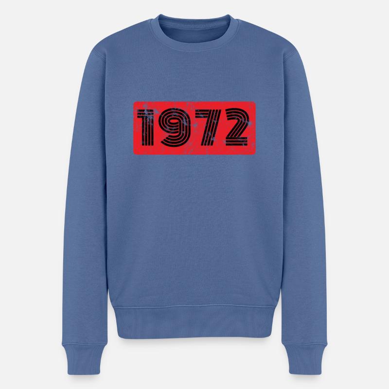 1972 Retro Geburtstag - Männer Premium Bio Pullover - Taubenblau