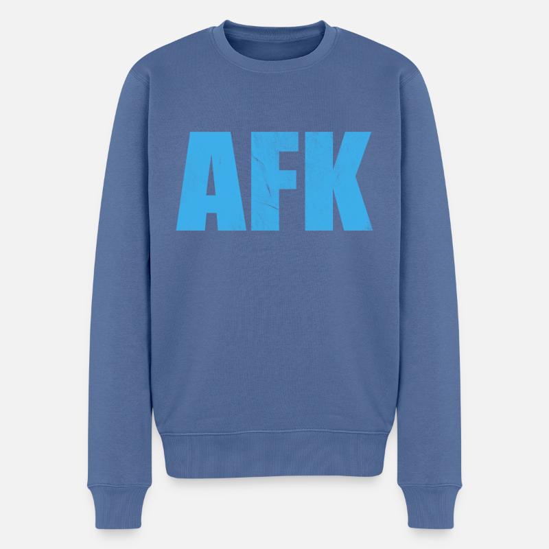Gamer AFK Spruch Nerd - Männer Premium Bio Pullover - Taubenblau