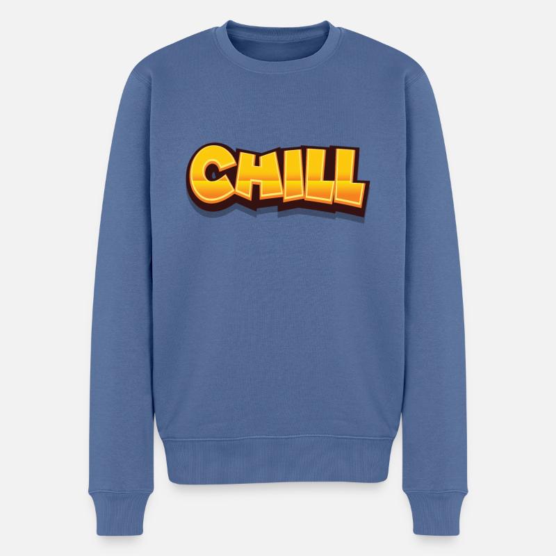 Chill chill - Pull Premium bio Homme - bleu pigeon