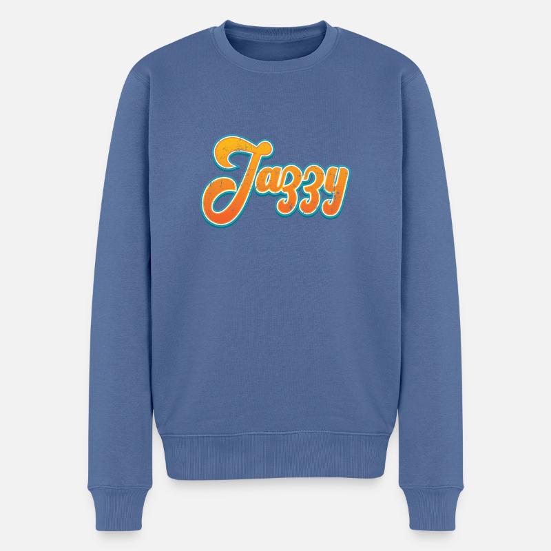 Jazzy Jazz - Männer Premium Bio Pullover - Taubenblau