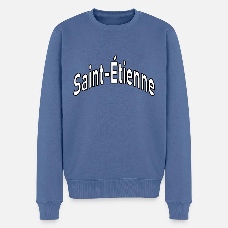 Saint Étienne - Männer Premium Bio Pullover - Taubenblau