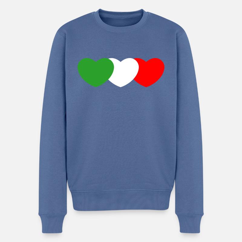 Italiens Herz - Männer Premium Bio Pullover - Taubenblau