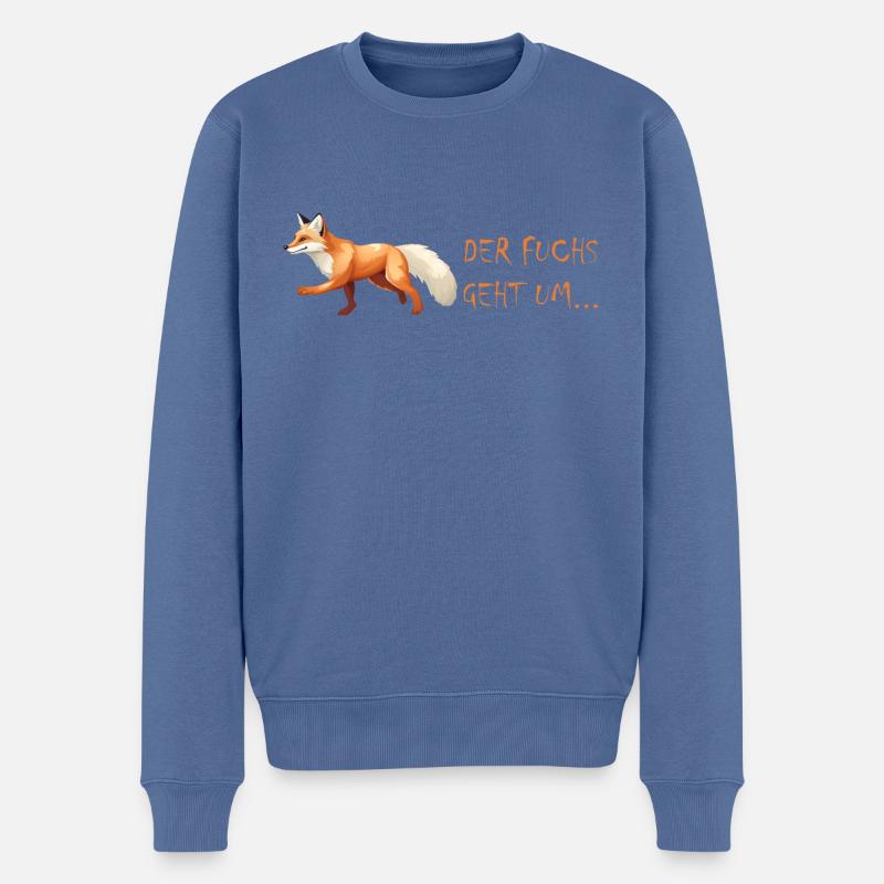 Der Fuchs geht um - Männer Premium Bio Pullover - Taubenblau