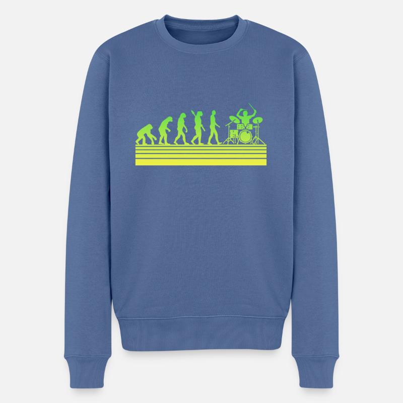 Schlagzeug Schlagzeuger Evolution - Männer Premium Bio Pullover - Taubenblau
