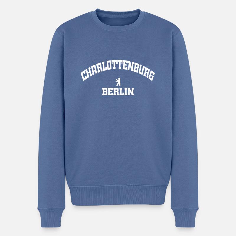 Charlottenburg - Berlin - Deutschland - Germany - Männer Premium Bio Pullover - Taubenblau