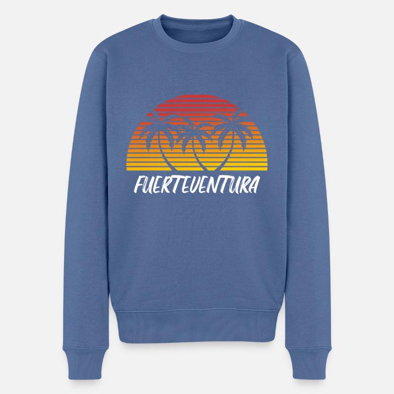 Fuerteventura - Männer Premium Bio Pullover - Taubenblau