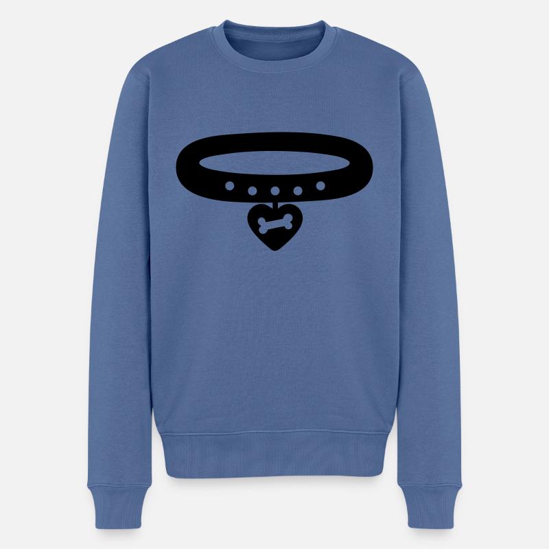 Halsband - Männer Premium Bio Pullover - Taubenblau