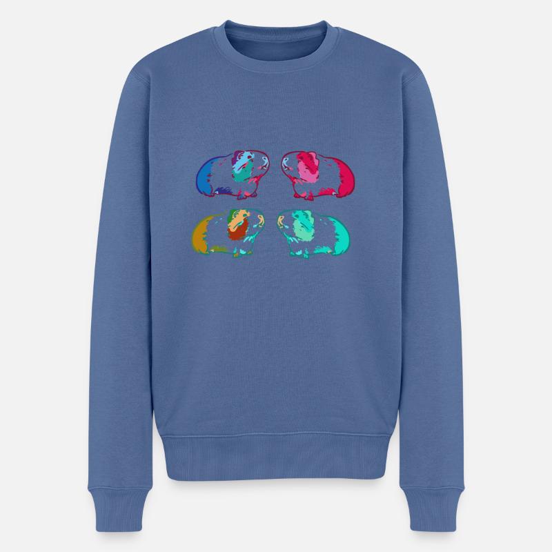 meerschweinchen, graffiti,malerei,bunt - Männer Premium Bio Pullover - Taubenblau