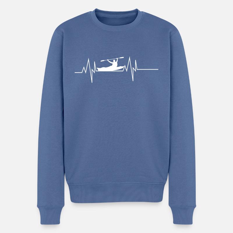Kayak Heartbeat - Pull Premium bio Homme - bleu pigeon