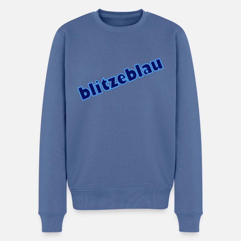 blitzeblau - Männer Premium Bio Pullover - Taubenblau