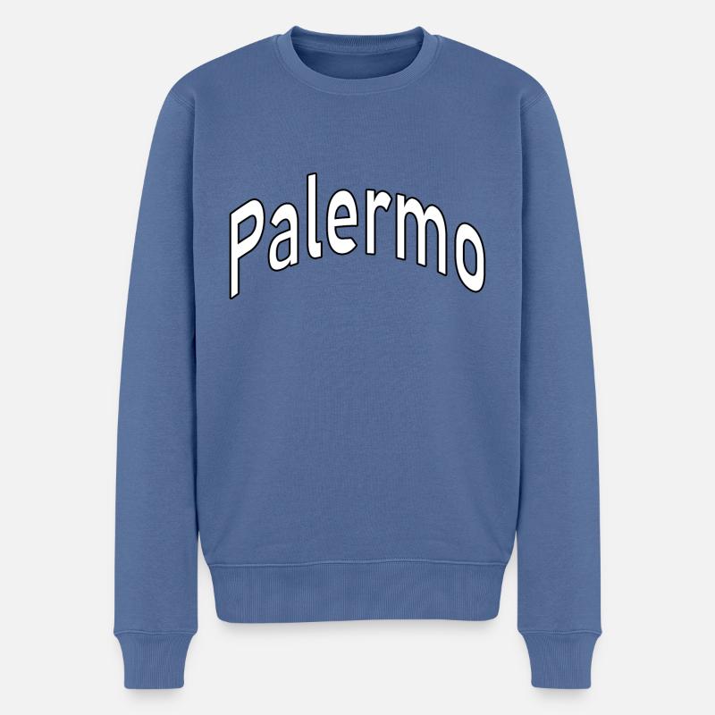 palermo - Männer Premium Bio Pullover - Taubenblau