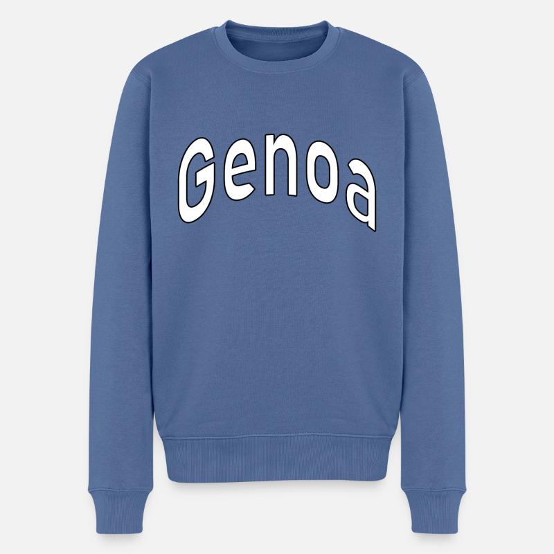 genoa - Männer Premium Bio Pullover - Taubenblau
