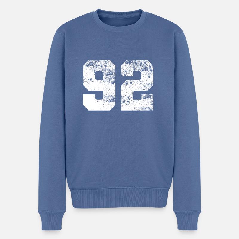 TEAM 92 - Männer Premium Bio Pullover - Taubenblau