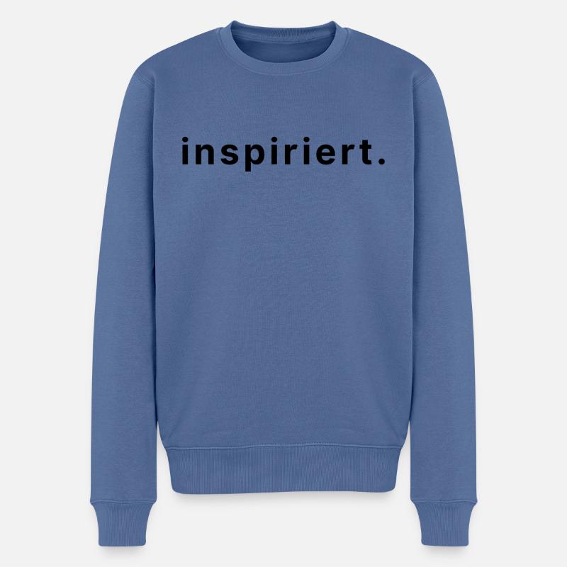 inspiriert black - Männer Premium Bio Pullover - Taubenblau