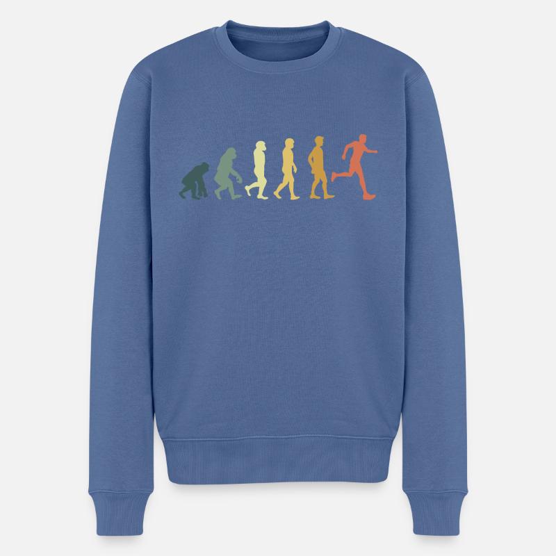 Evolution running - Pull Premium bio Homme - bleu pigeon