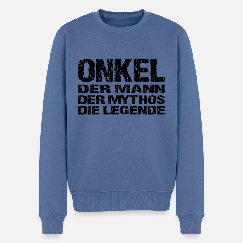 Onkel - Männer Premium Bio Pullover - Taubenblau